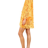 La Vie Tangerine La Vie Lace Mini Caftan - Vermillion