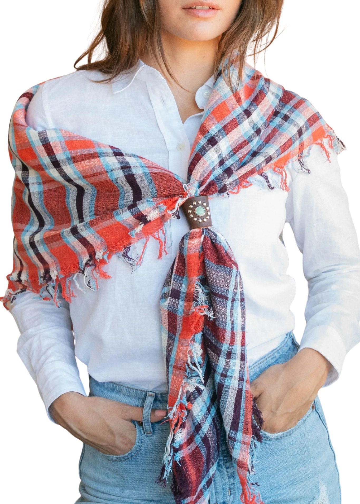 Last Chance Textiles Cowboy Scarf - Vermillion