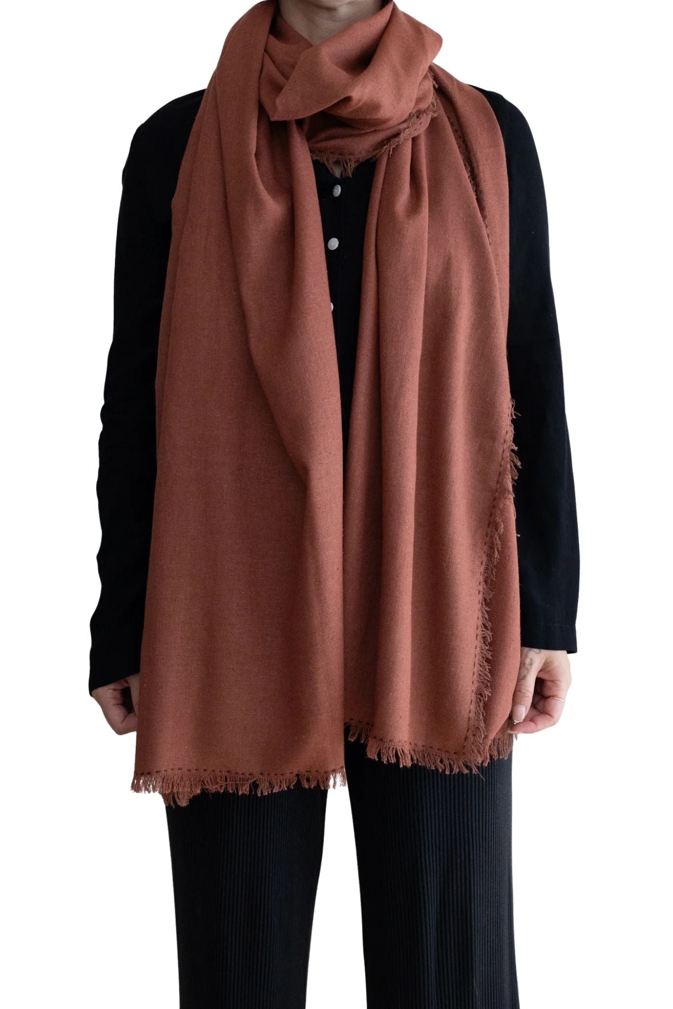 Last Chance Textiles Silk Noil Wrap Scarf - Vermillion