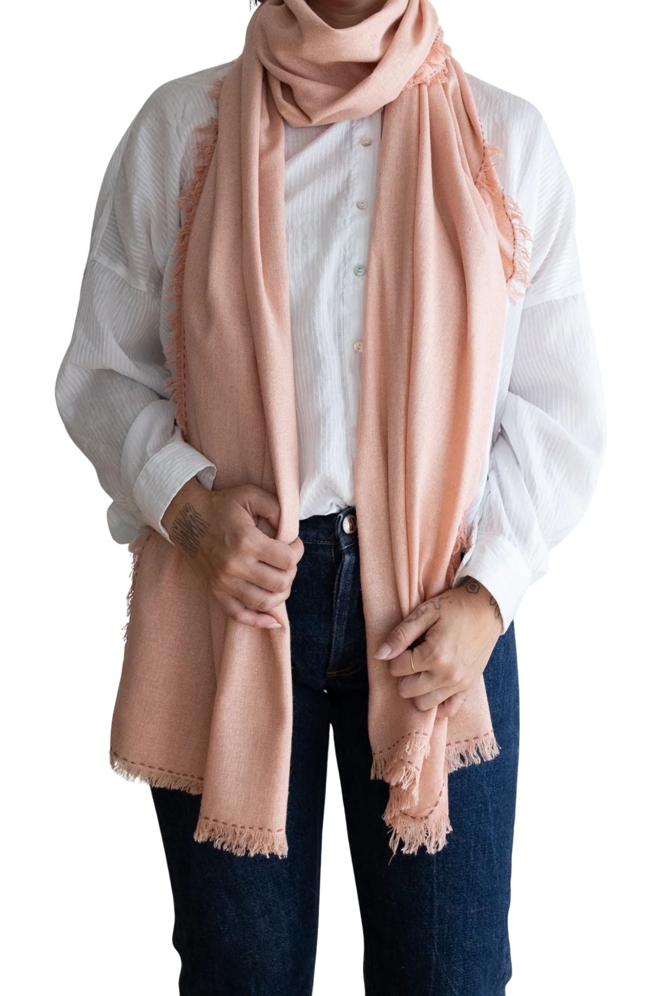 Last Chance Textiles Silk Noil Wrap Scarf - Vermillion