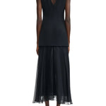 Lela Rose 3D Peony Embroidered Faille V-neck Dress - Vermillion