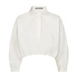 Lela Rose Cotton Poplin Long Sleeve Top - Vermillion