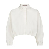 Lela Rose Cotton Poplin Long Sleeve Top - Vermillion