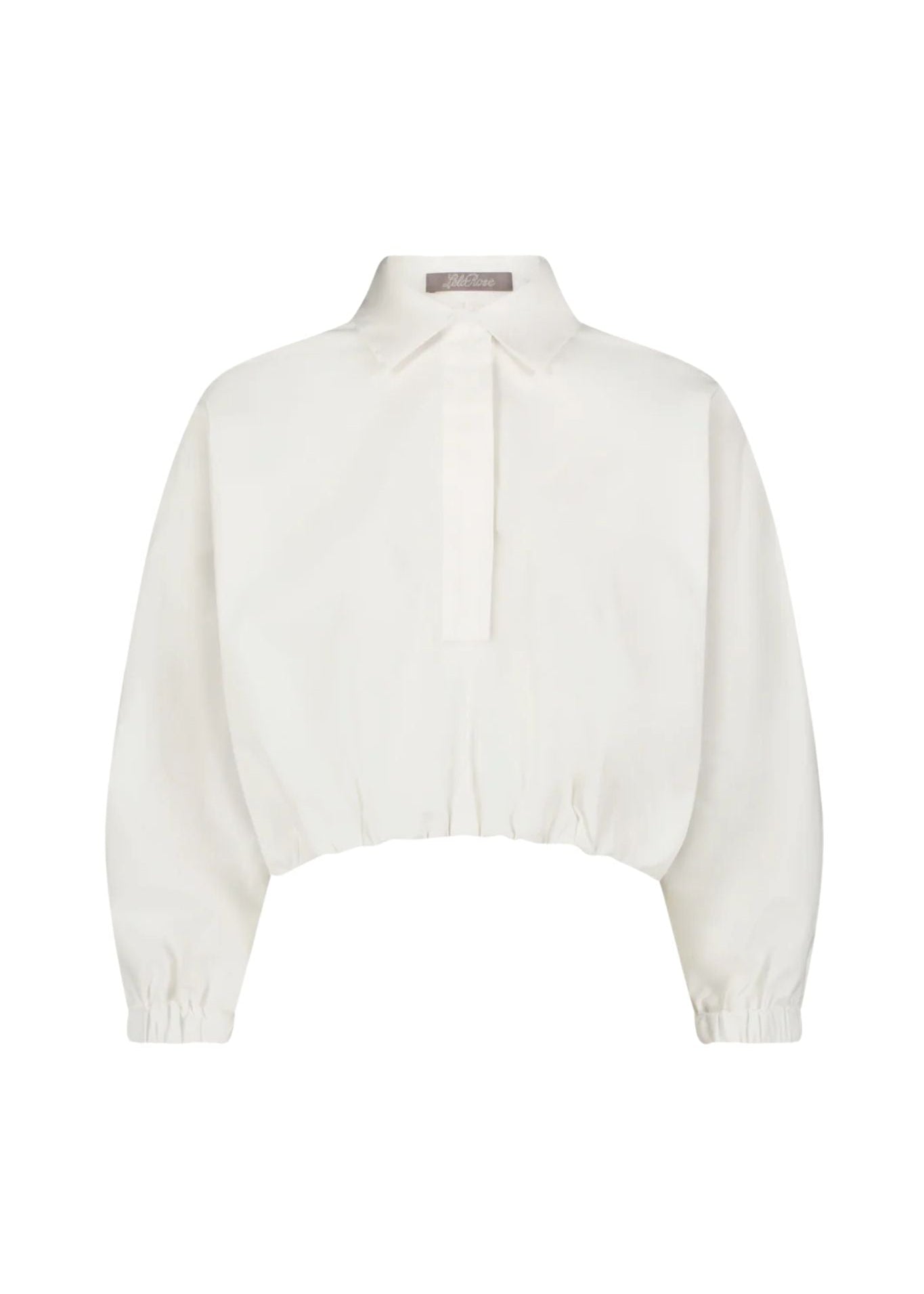 Lela Rose Cotton Poplin Long Sleeve Top - Vermillion