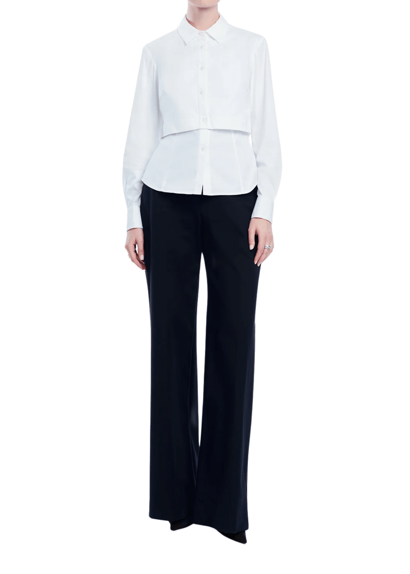 Lela Rose Cotton Poplin Shirred Sleeve Shirt - Vermillion