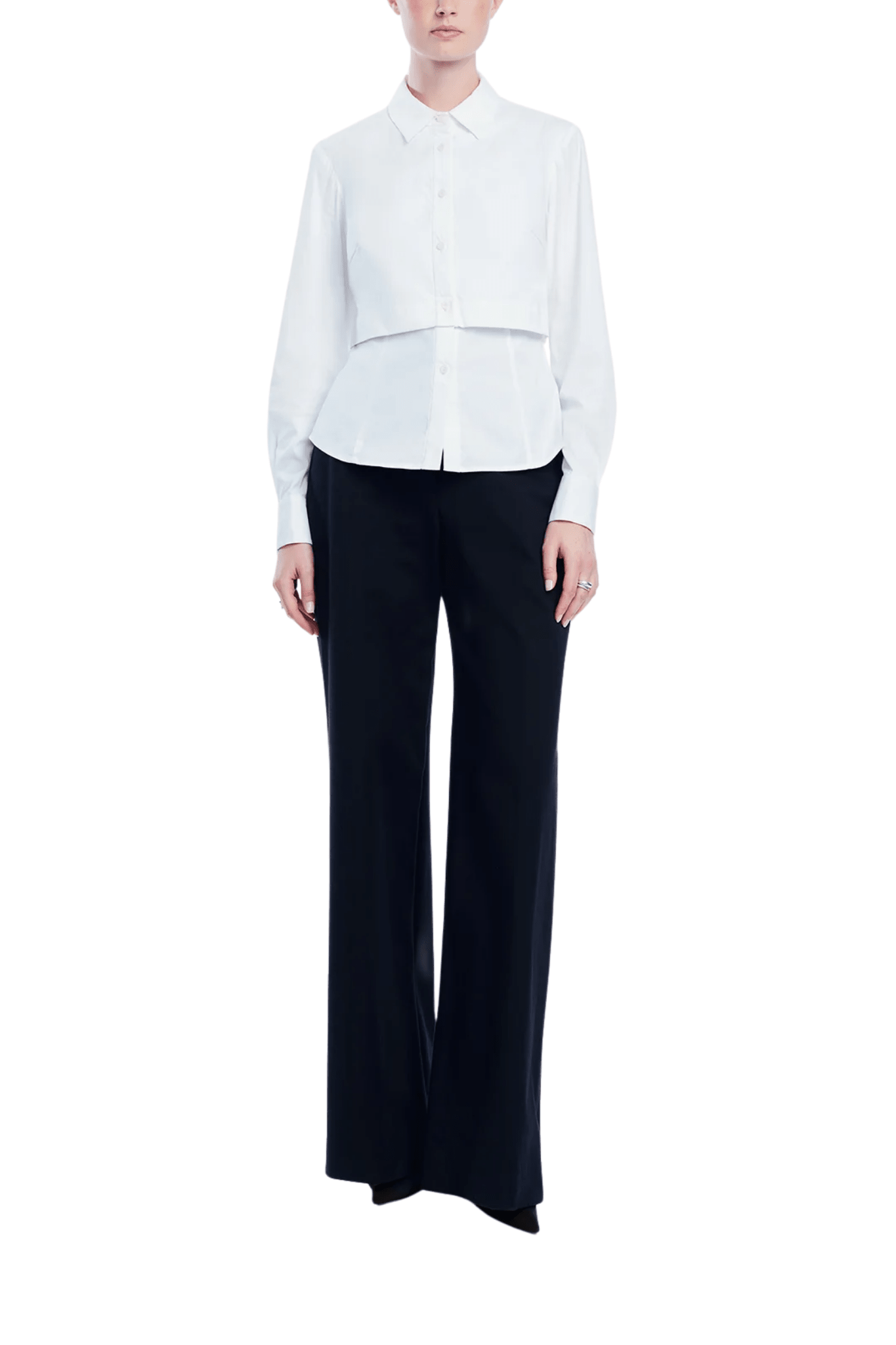 Lela Rose Cotton Poplin Shirred Sleeve Shirt - Vermillion