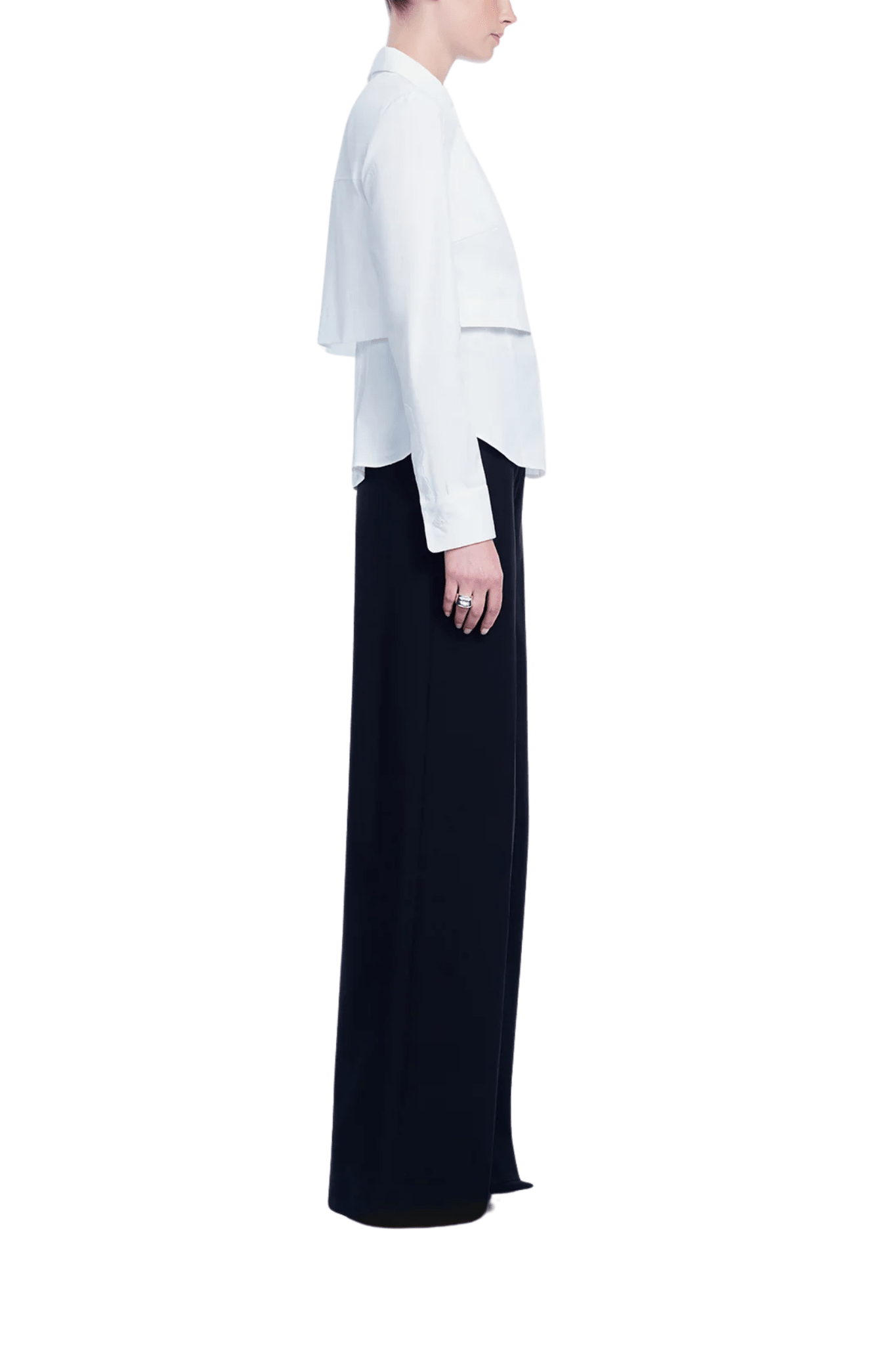 Lela Rose Cotton Poplin Shirred Sleeve Shirt - Vermillion