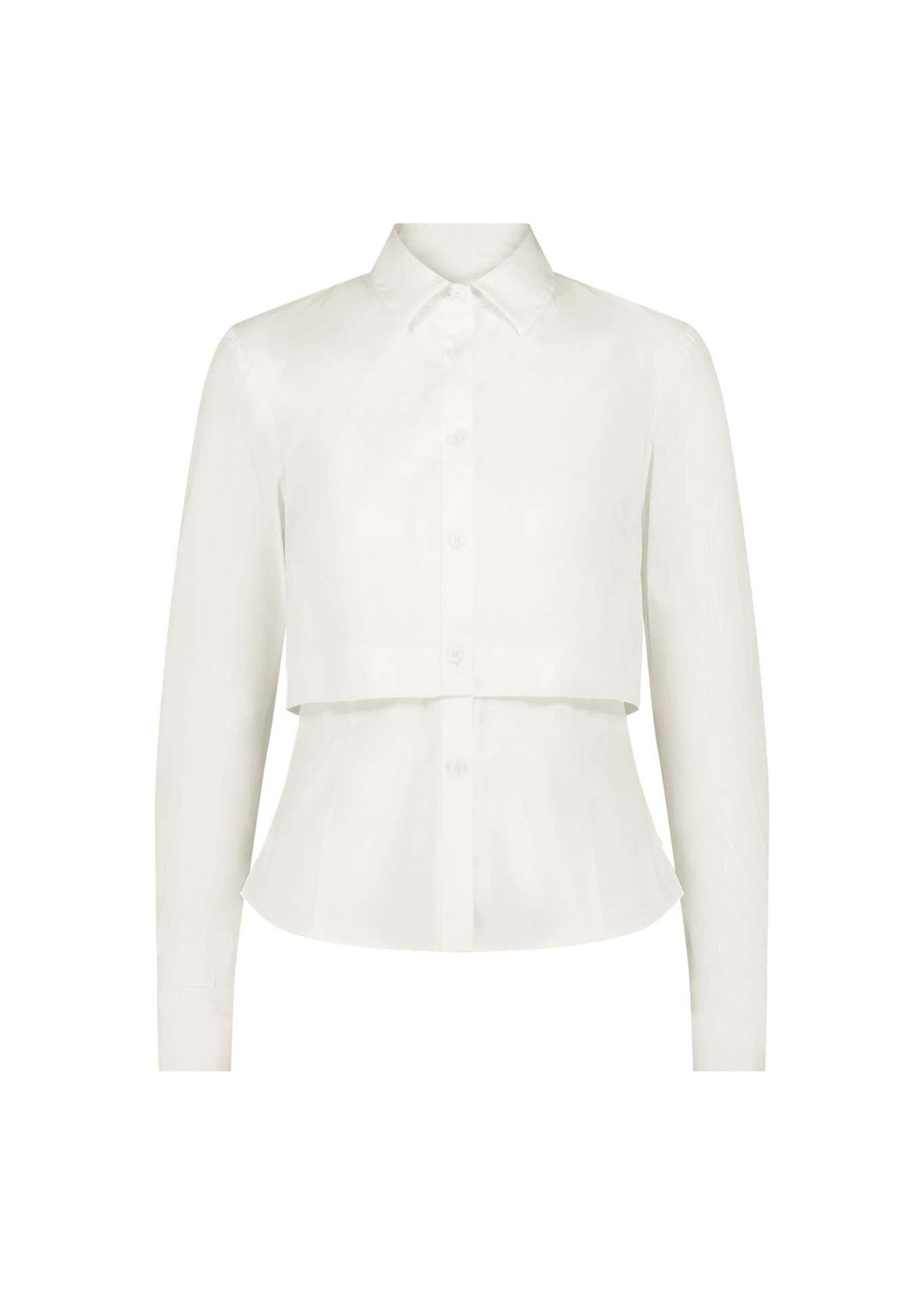 Lela Rose Cotton Poplin Shirred Sleeve Shirt - Vermillion