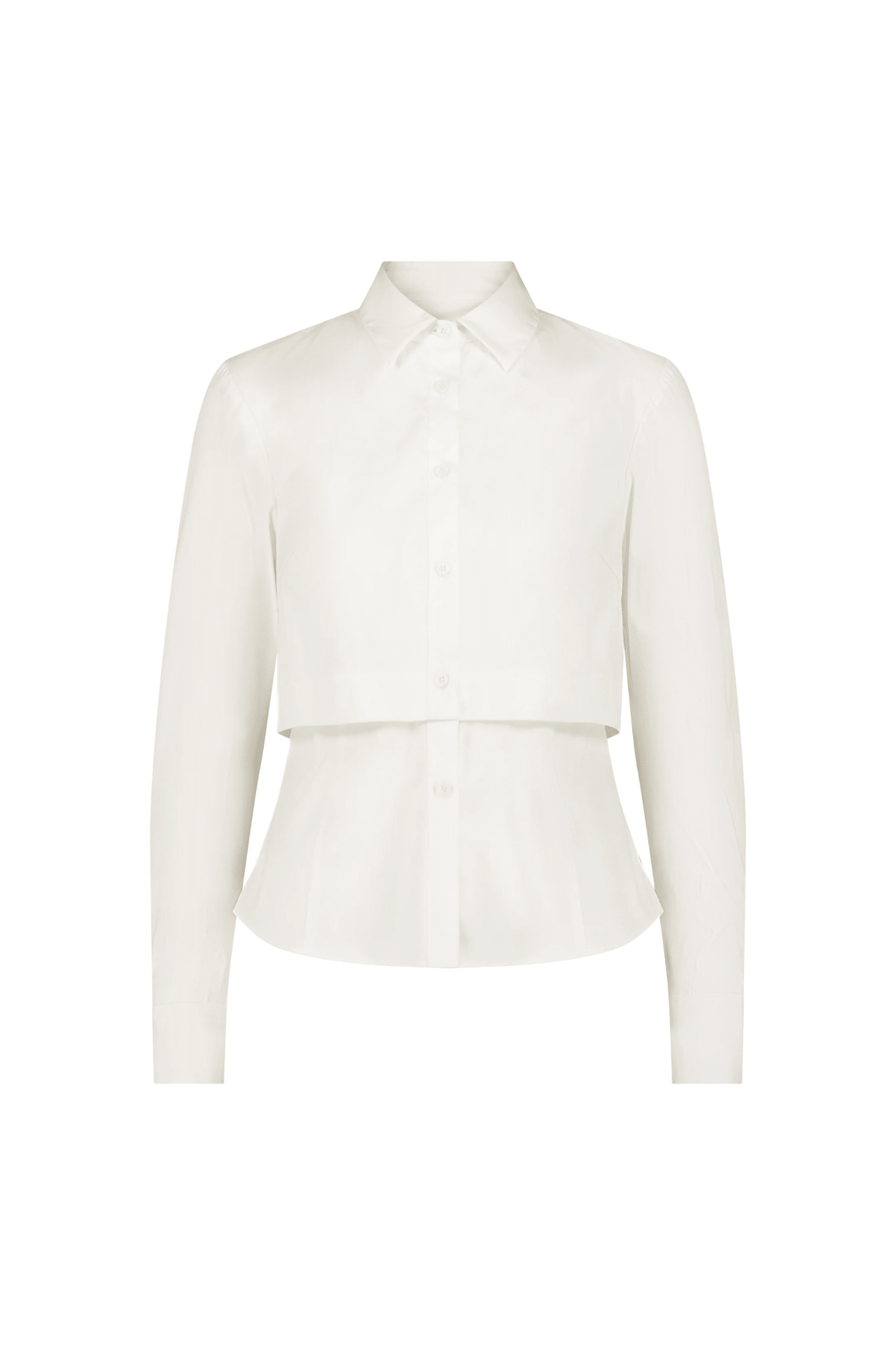 Lela Rose Cotton Poplin Shirred Sleeve Shirt - Vermillion