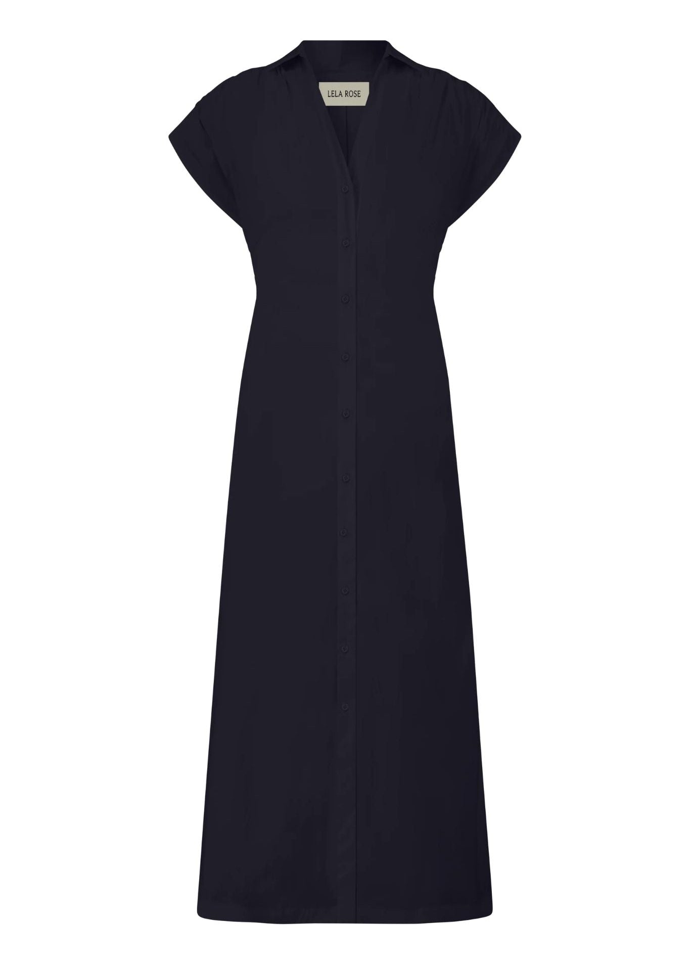 Lela Rose Cotton Poplin Tie Waist Dress - Vermillion