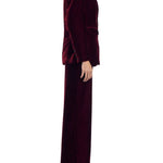 Lela Rose Crushed Velvet Double Breasted Blazer - Vermillion