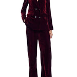 Lela Rose Crushed Velvet Double Breasted Blazer - Vermillion