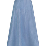 Lela Rose Denim A - Line Skirt Light Denim - Vermillion