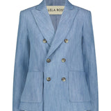 Lela Rose Denim Blazer Light Denim - Vermillion