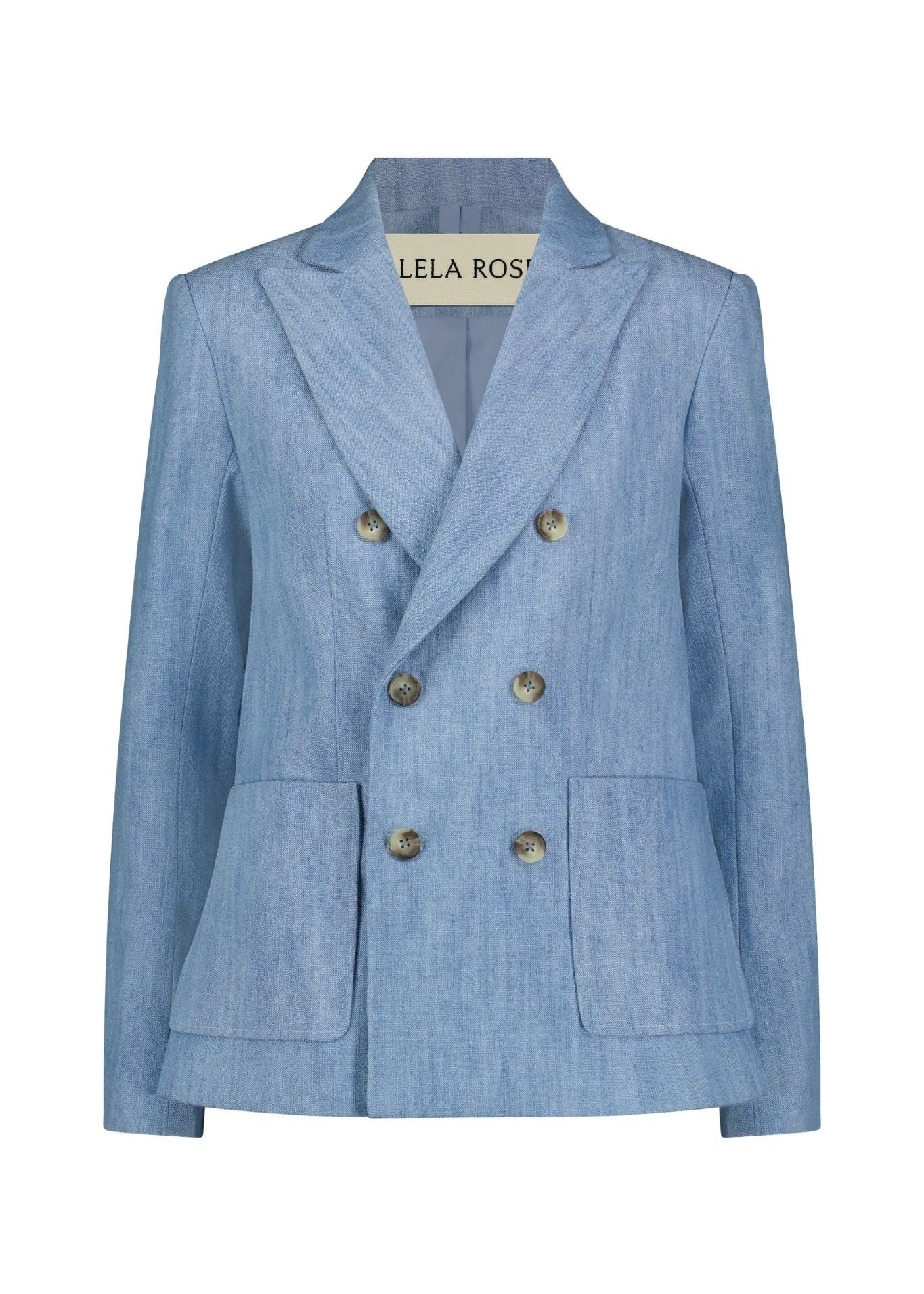 Lela Rose Denim Blazer Light Denim - Vermillion