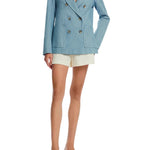 Lela Rose Denim Blazer Light Denim - Vermillion