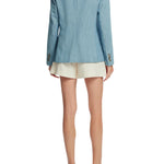 Lela Rose Denim Blazer Light Denim - Vermillion