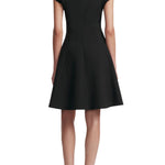 Lela Rose Fishing Lures Embroidered Stretch Twill Mini Dress - Vermillion