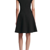 Lela Rose Fishing Lures Embroidered Stretch Twill Mini Dress - Vermillion