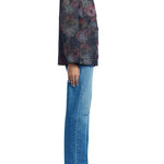 Lela Rose Floral Denim Jacket - Vermillion