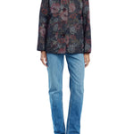 Lela Rose Floral Denim Jacket - Vermillion