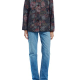 Lela Rose Floral Denim Jacket - Vermillion