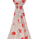 Lela Rose Floral Fil Coupe Draped Shoulder Pleated Blush Multi - Vermillion