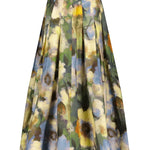 Lela Rose Floral Printed Cotton Full Skirt - Vermillion