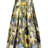 Lela Rose Floral Printed Cotton Full Skirt - Vermillion