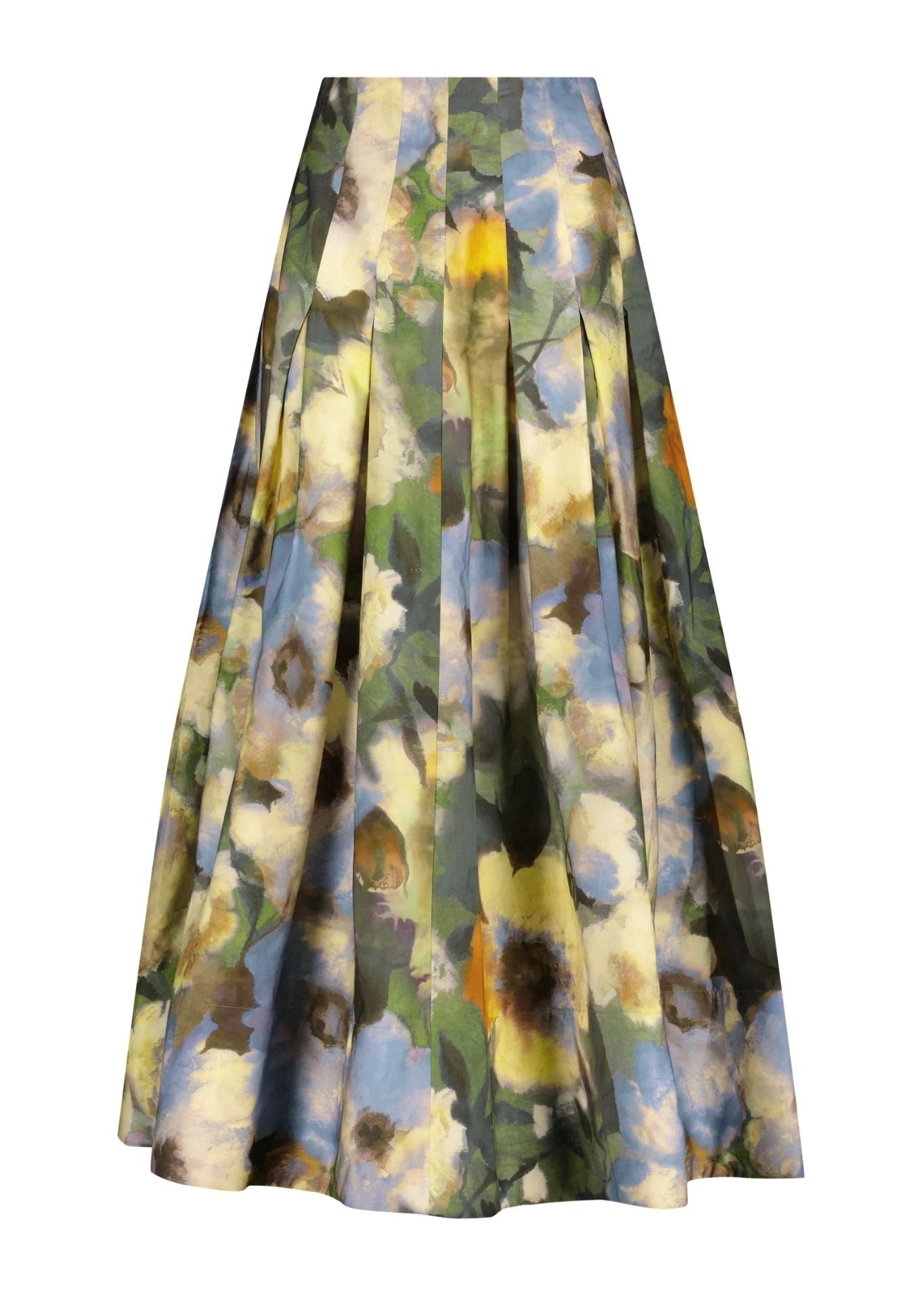 Lela Rose Floral Printed Cotton Full Skirt - Vermillion