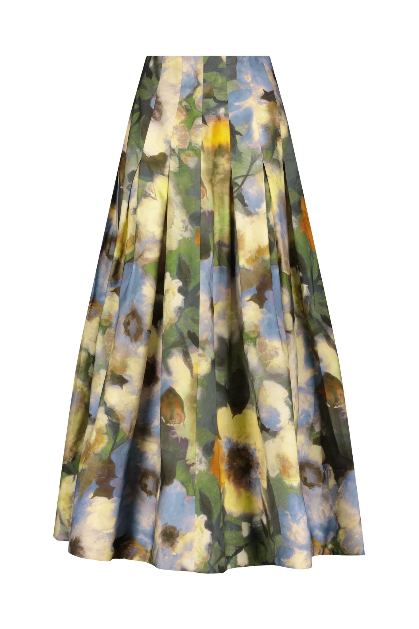 Lela Rose Floral Printed Cotton Full Skirt - Vermillion