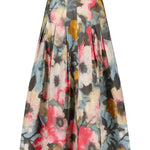 Lela Rose Floral Printed Cotton Full Skirt - Vermillion