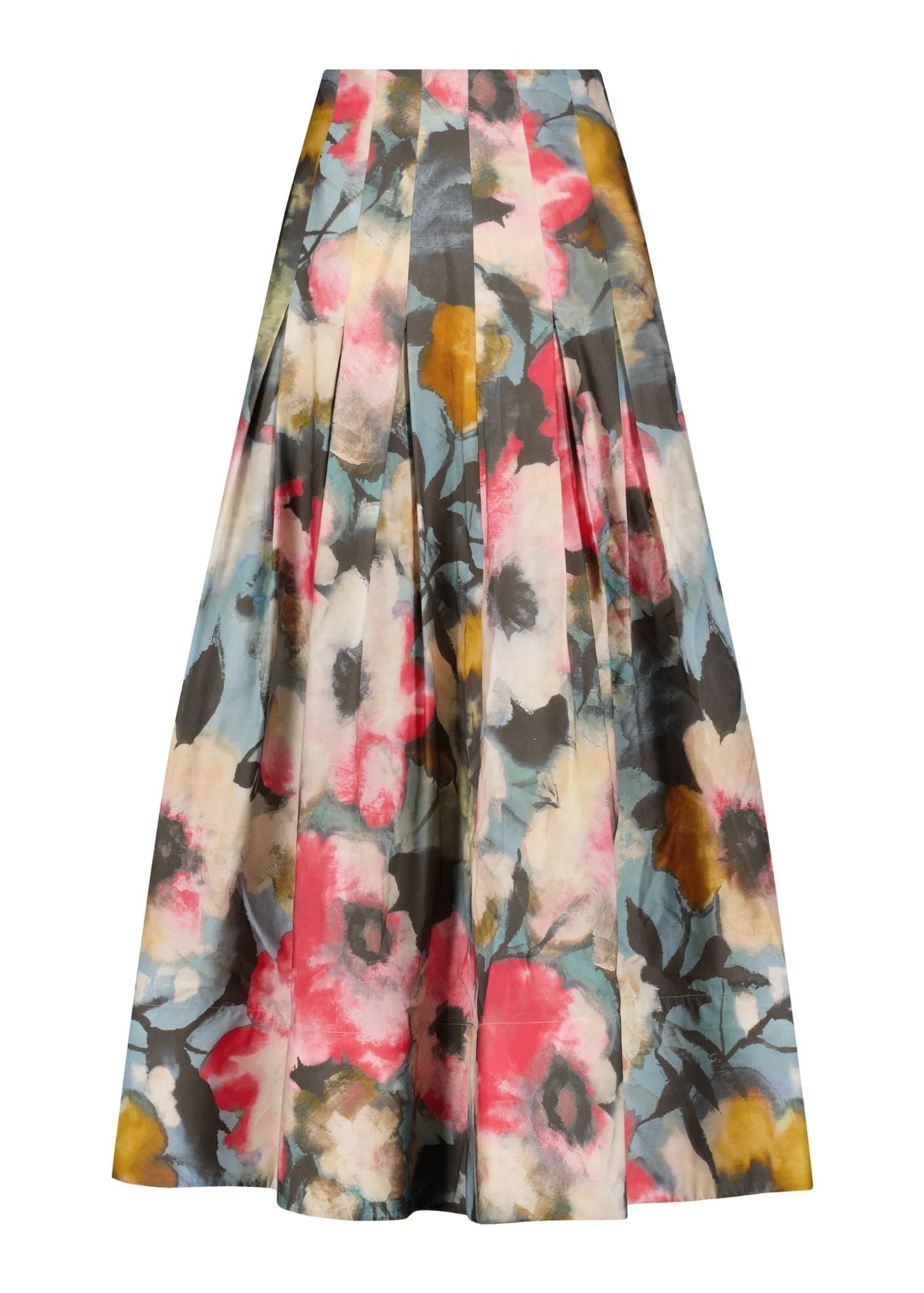 Lela Rose Floral Printed Cotton Full Skirt - Vermillion