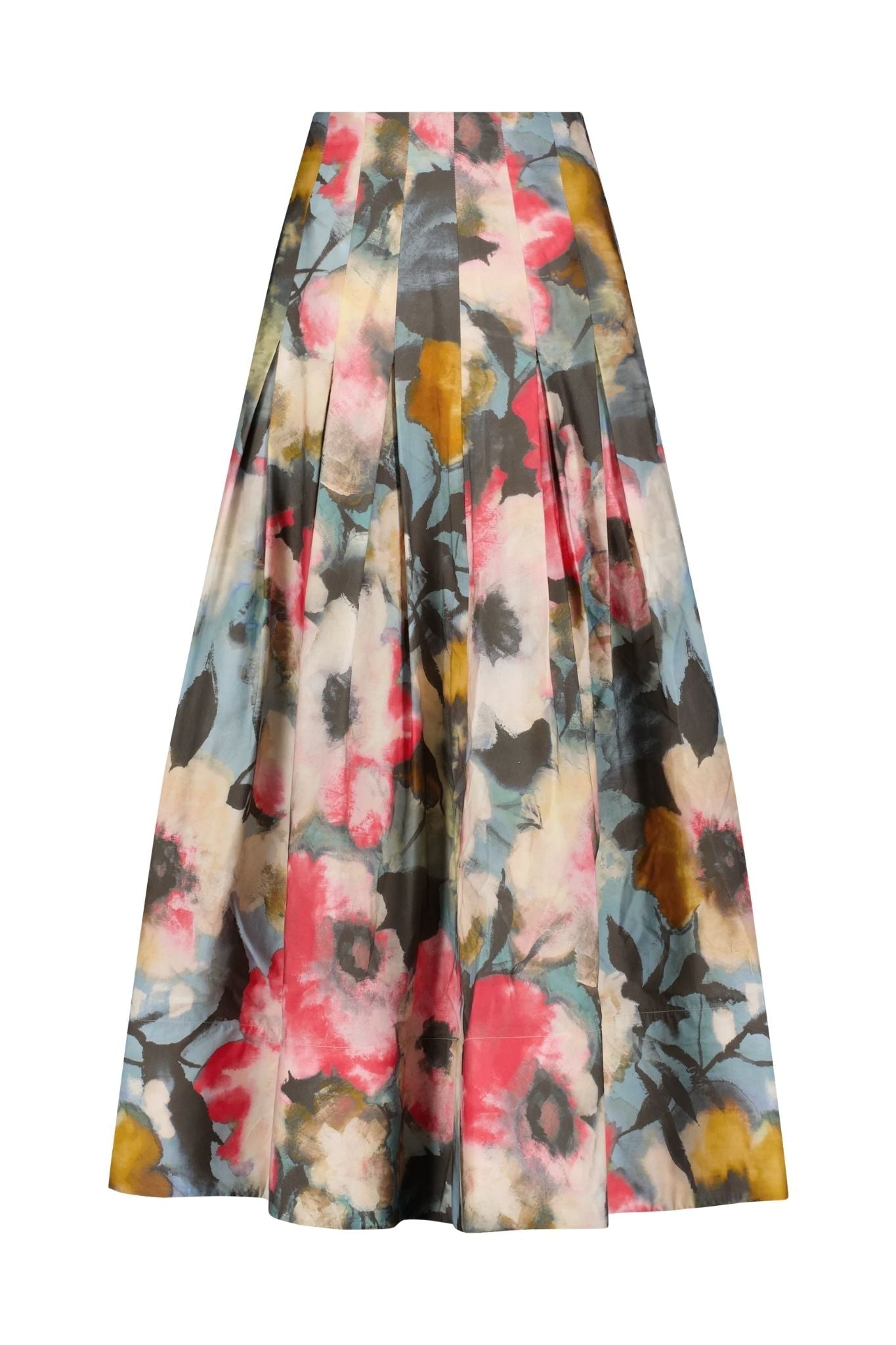 Lela Rose Floral Printed Cotton Full Skirt - Vermillion