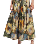 Lela Rose Floral Printed Cotton Full Skirt - Vermillion