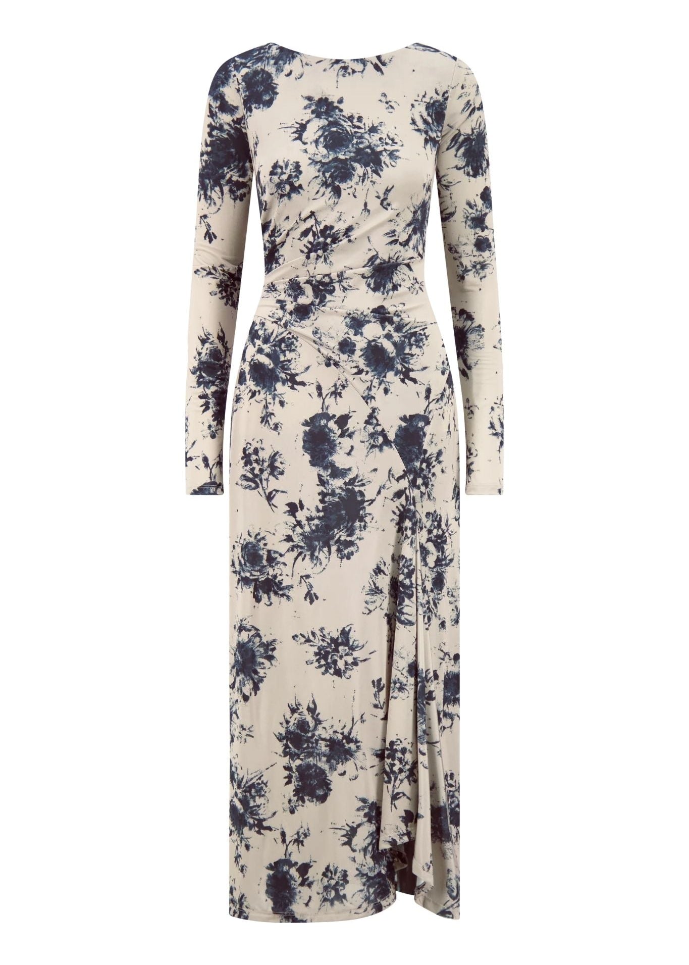 Lela Rose Floral Printed Jersey Draped Front Dress - Vermillion