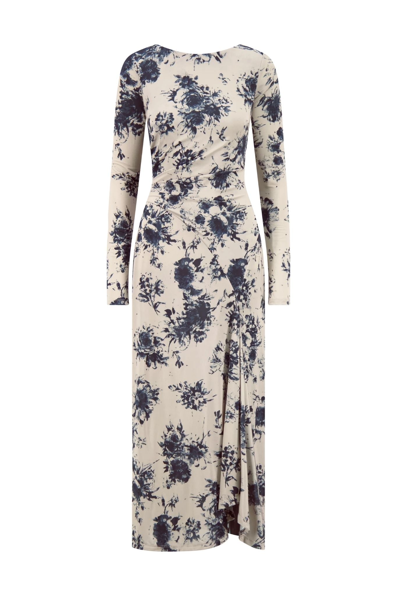 Lela Rose Floral Printed Jersey Draped Front Dress - Vermillion