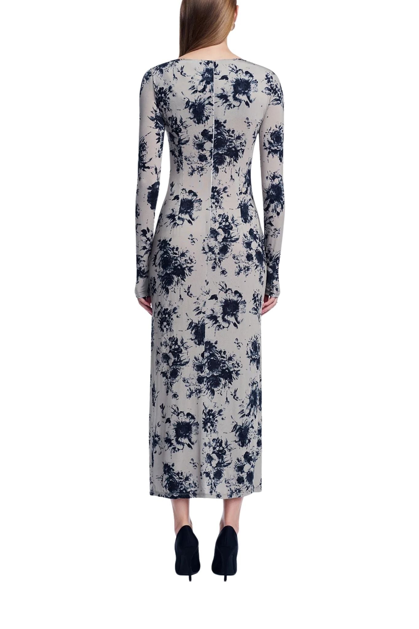 Lela Rose Floral Printed Jersey Draped Front Dress - Vermillion