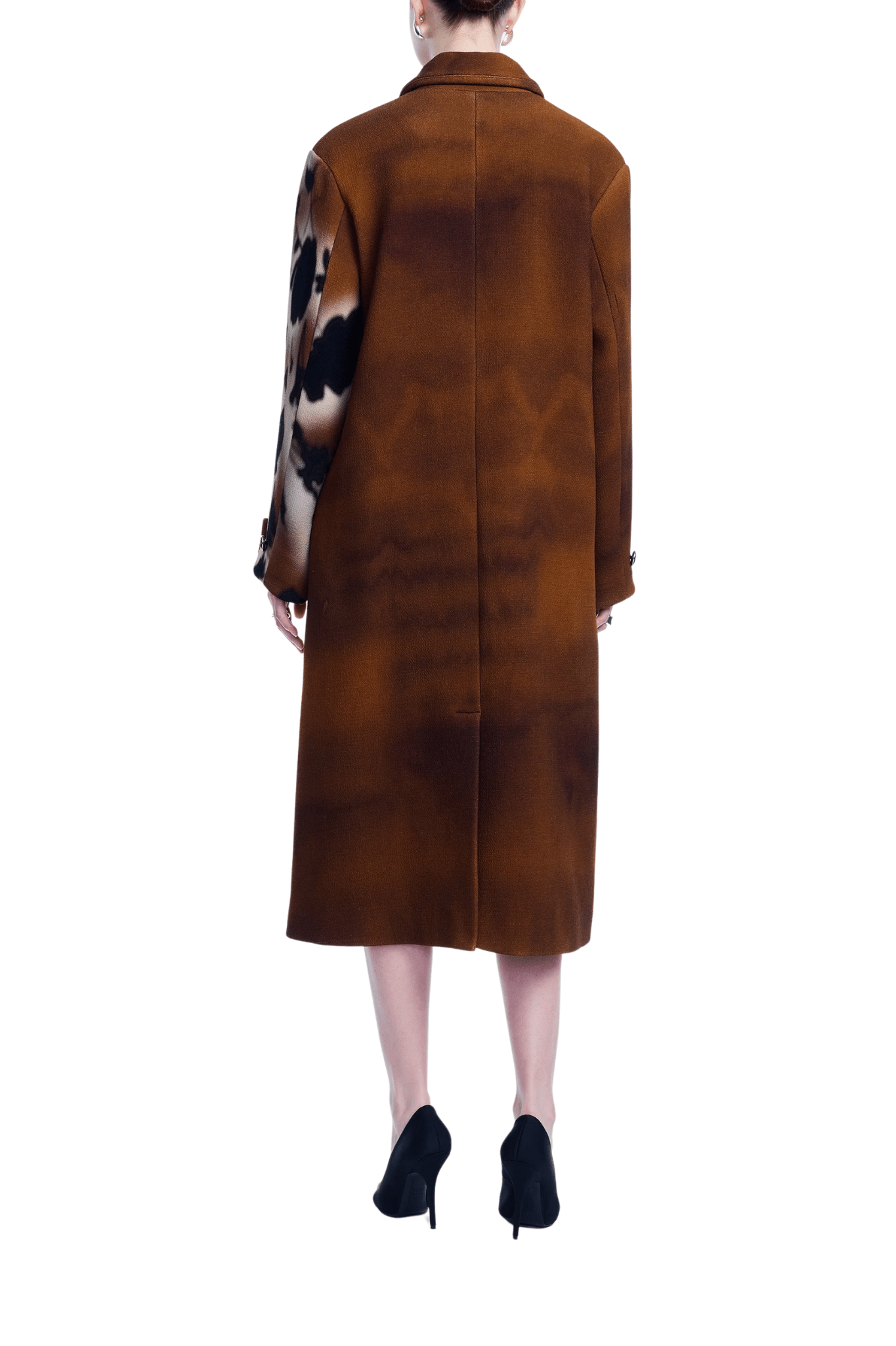 Lela Rose Floral Printed Wool Long Coat - Vermillion
