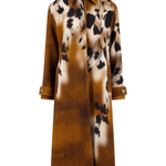 Lela Rose Floral Printed Wool Long Coat - Vermillion