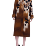 Lela Rose Floral Printed Wool Long Coat - Vermillion