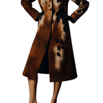Lela Rose Floral Printed Wool Long Coat - Vermillion