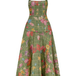 Lela Rose Floral Raffia Flounce Dress - Vermillion