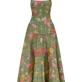 Lela Rose Floral Raffia Flounce Dress - Vermillion