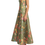 Lela Rose Floral Raffia Flounce Dress - Vermillion