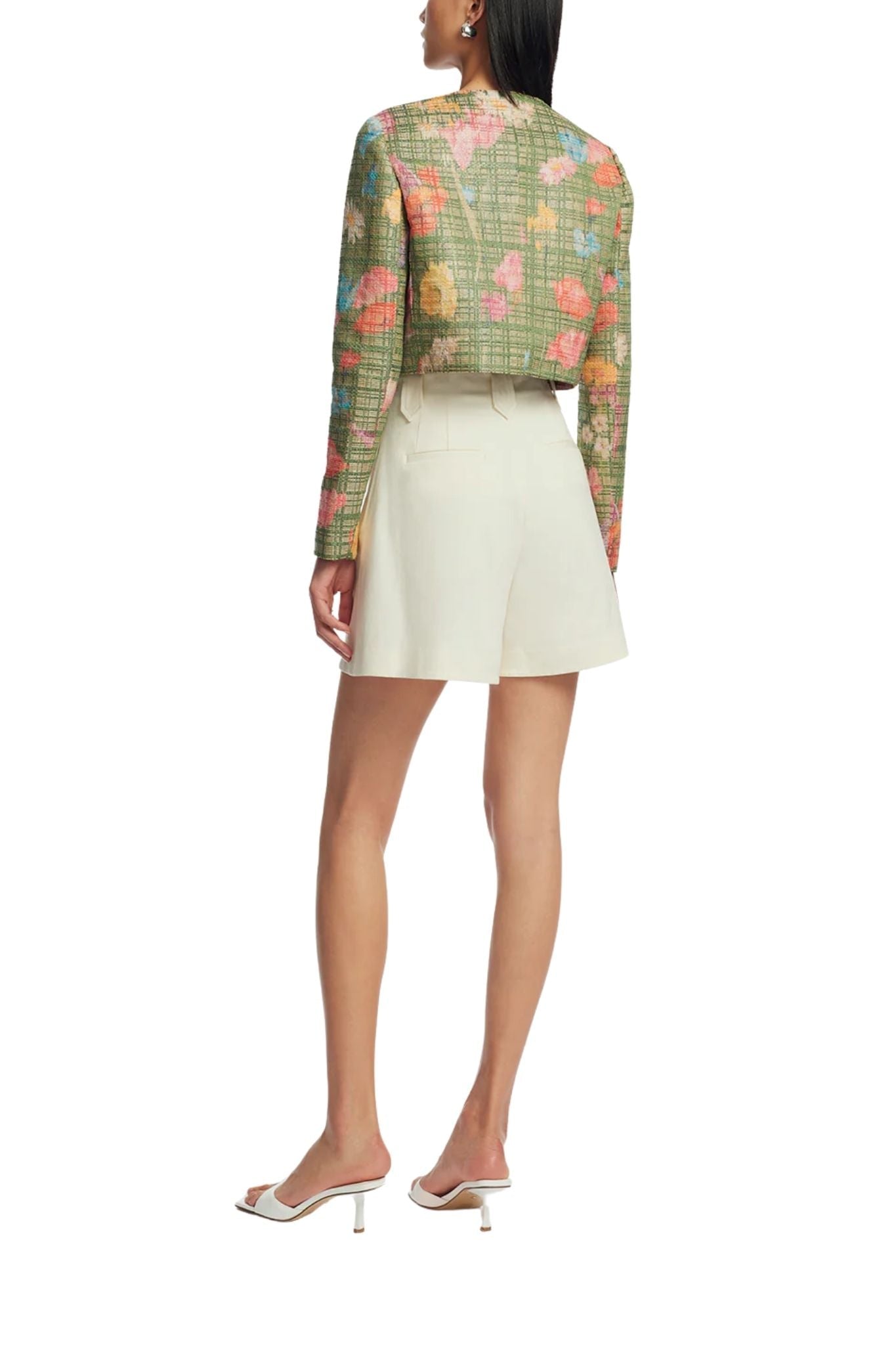 Lela Rose Floral Raffia Jacket Cactus Multi - Vermillion