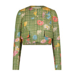 Lela Rose Floral Raffia Jacket Cactus Multi - Vermillion