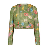 Lela Rose Floral Raffia Jacket Cactus Multi - Vermillion
