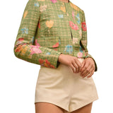 Lela Rose Floral Raffia Jacket Cactus Multi - Vermillion