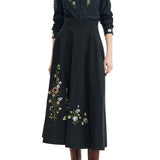 Lela Rose Floral Thread Embroidered Cotton Shirt - Vermillion